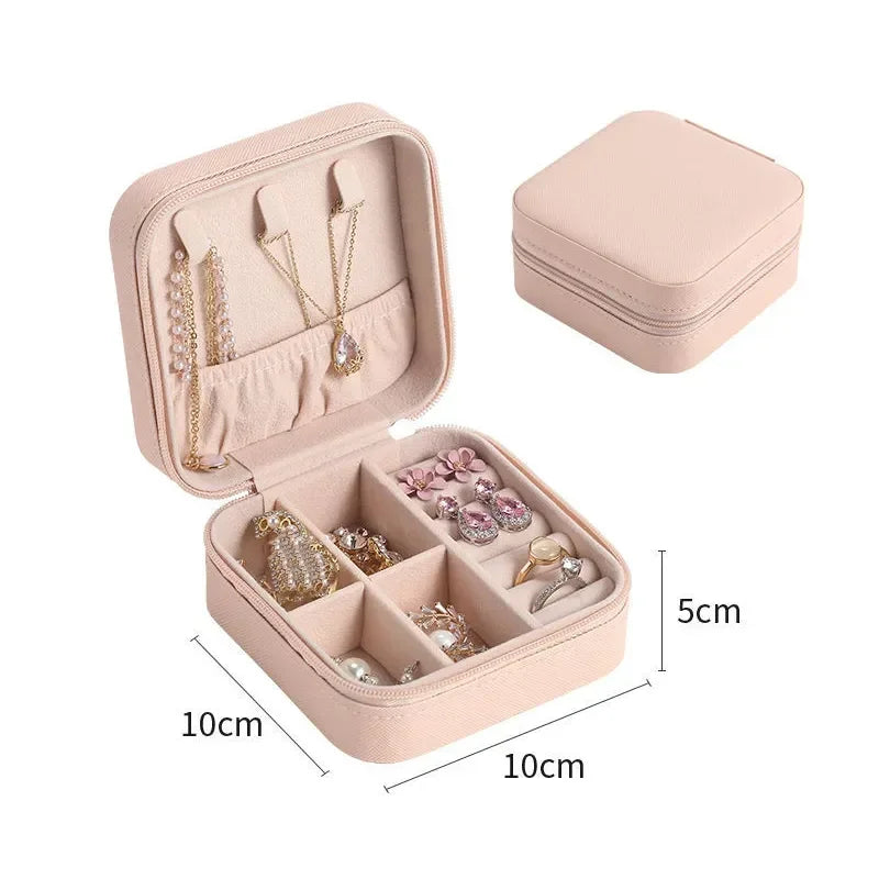 Jewelry Organizer Case - Easy-to-Go Portable Jewelry Box Leather Storage