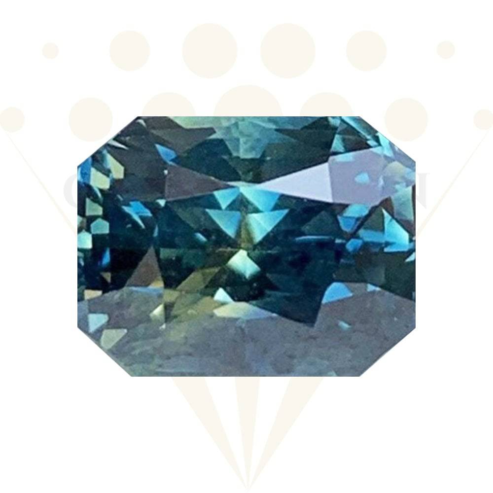4.02 Cts Natural Parti Teal Sapphire - (UH) - Baza Boutique 