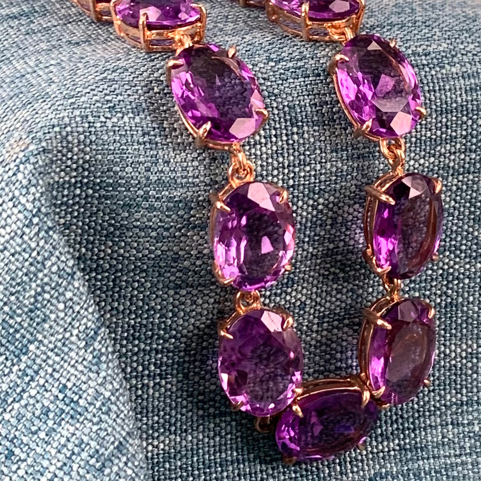 Exquisite Amethyst Gemstone Jewelry Set Inspired by Anna Wintour's Style - Baza Boutique 