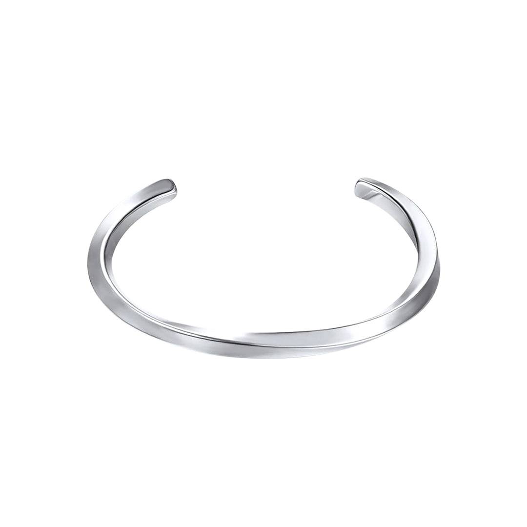 Twisted Cuff Bangle - Men's Sterling Silver Twisted Bangle - Baza Boutique 