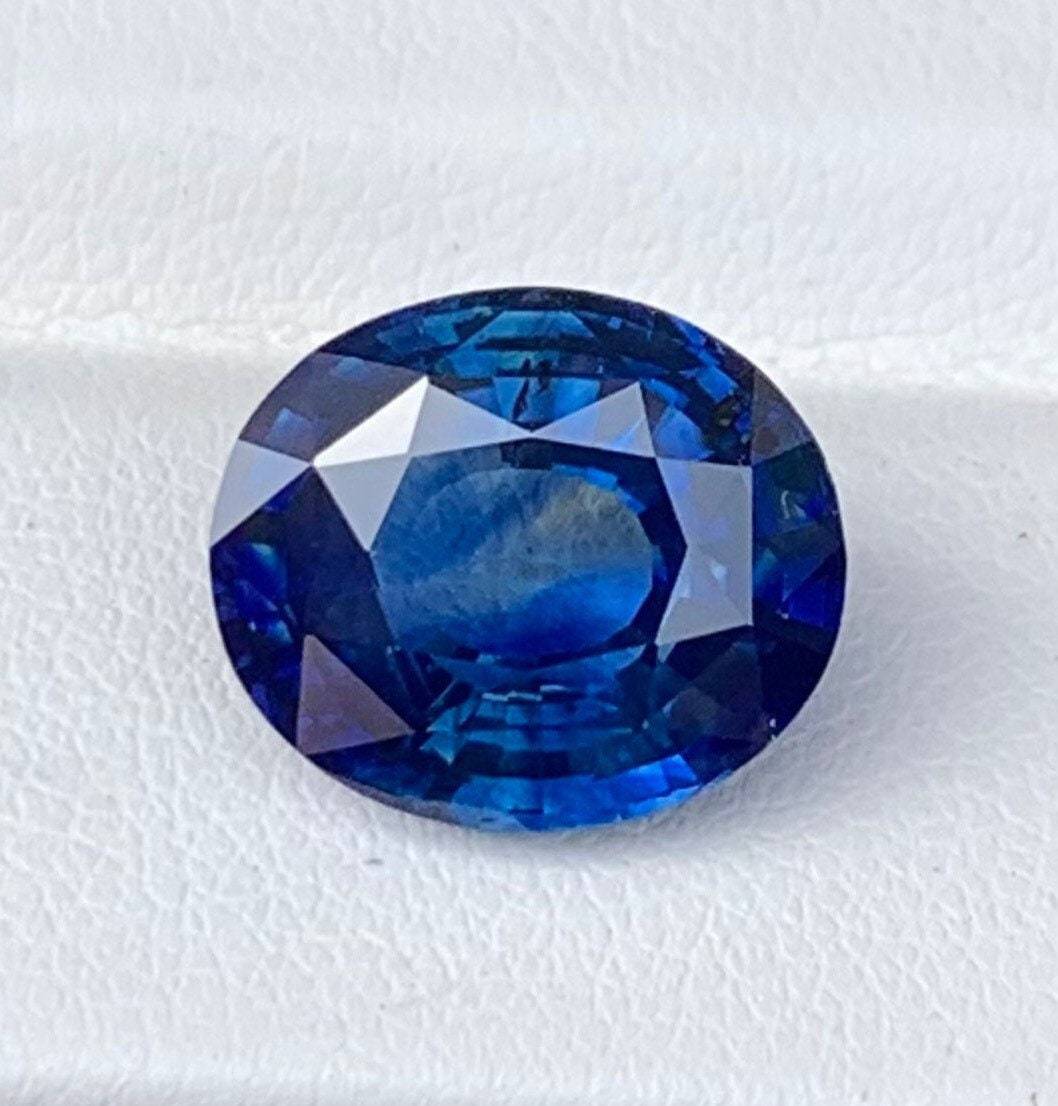 Blue sapphire 7.14 Cts, Natural Blue Sapphire, Blue sapphire for Engagement ring, Ceylon Blue Sapphire, Blue Sapphire Gift For her - Baza Boutique 