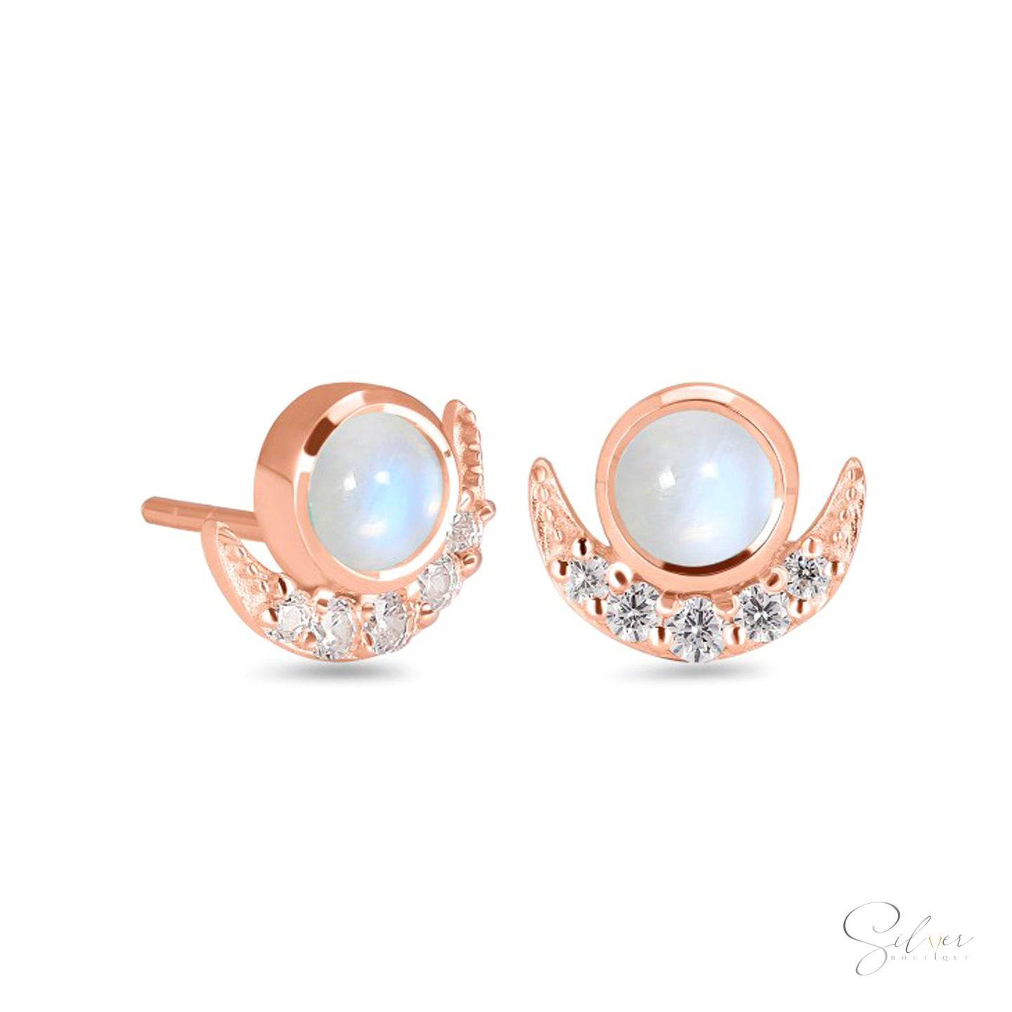Moonstone Earring - Silver Ocean-Inspired Jewelry for Her - Baza Boutique 