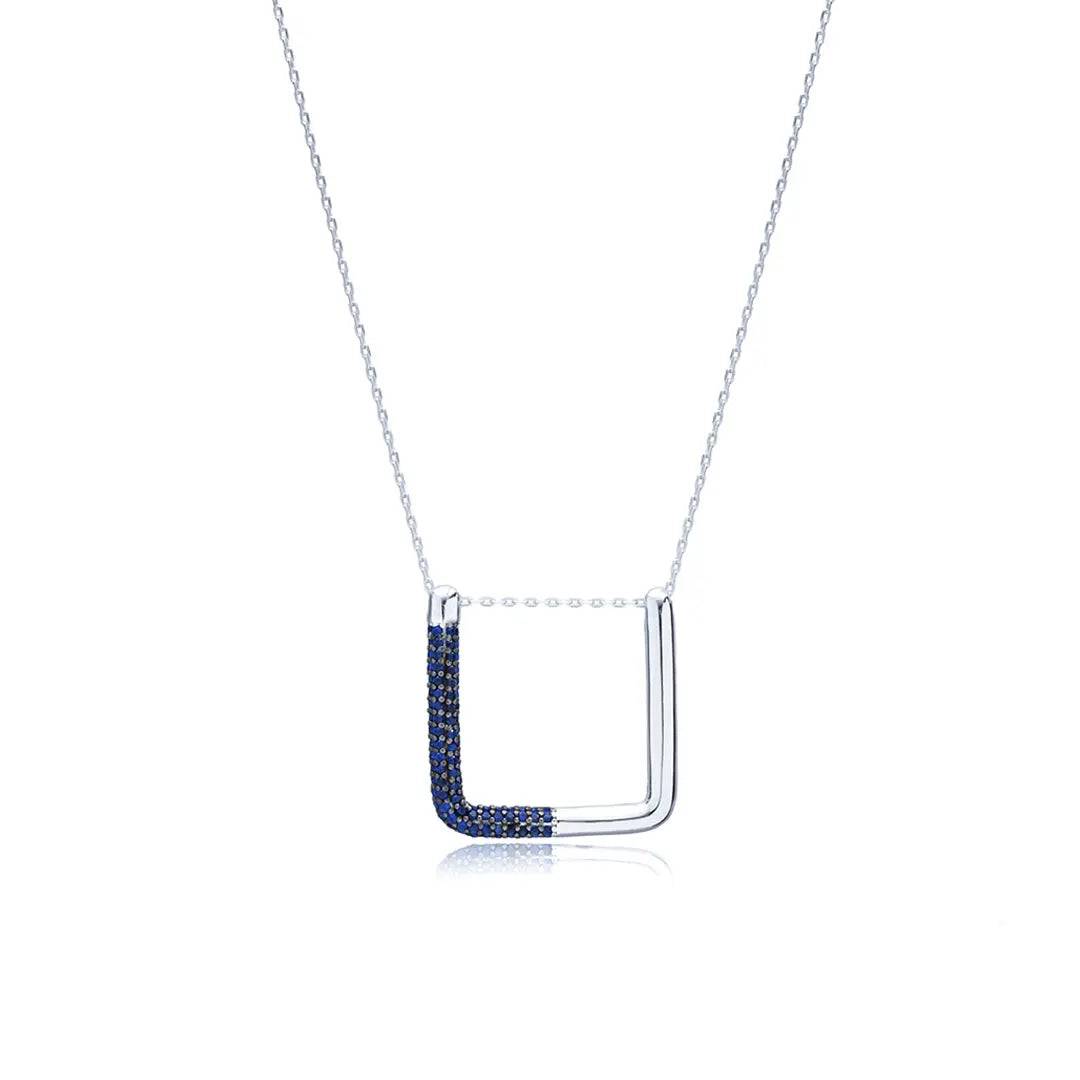 Hand Stamped Bucket Necklace in Sterling Silver - Baza Boutique 