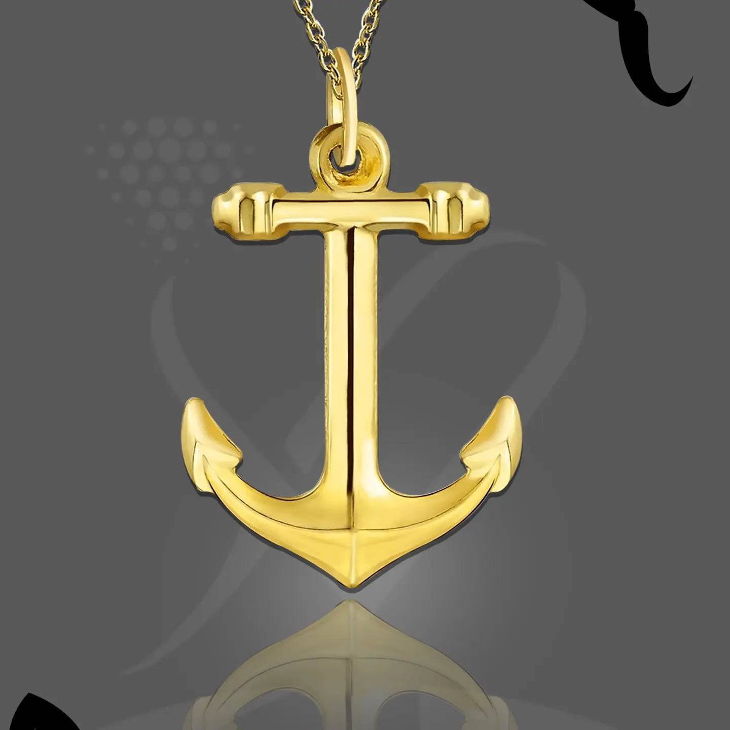 Sterling Silver Anchor Necklace - Baza Boutique 