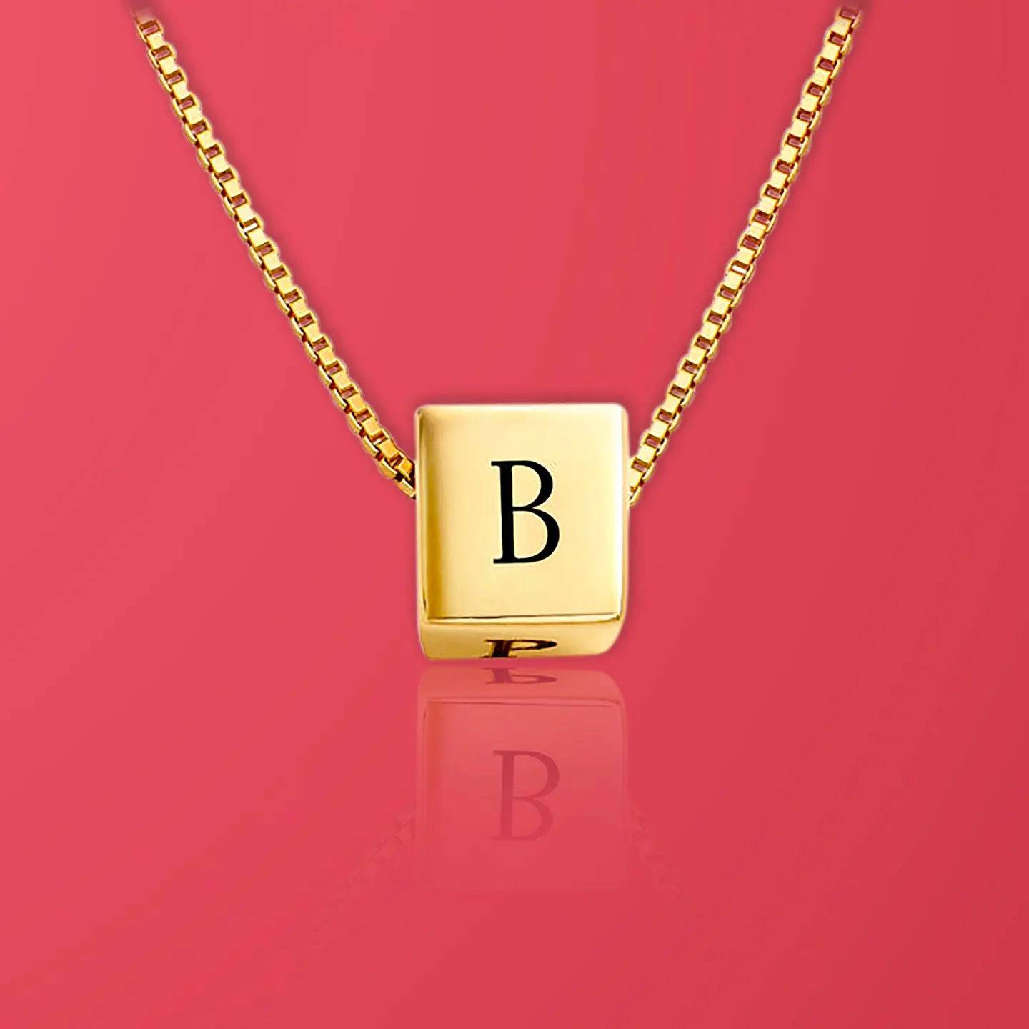 Personalized Cube Dice Necklace - Unique and Stylish Name Necklace - Baza Boutique 